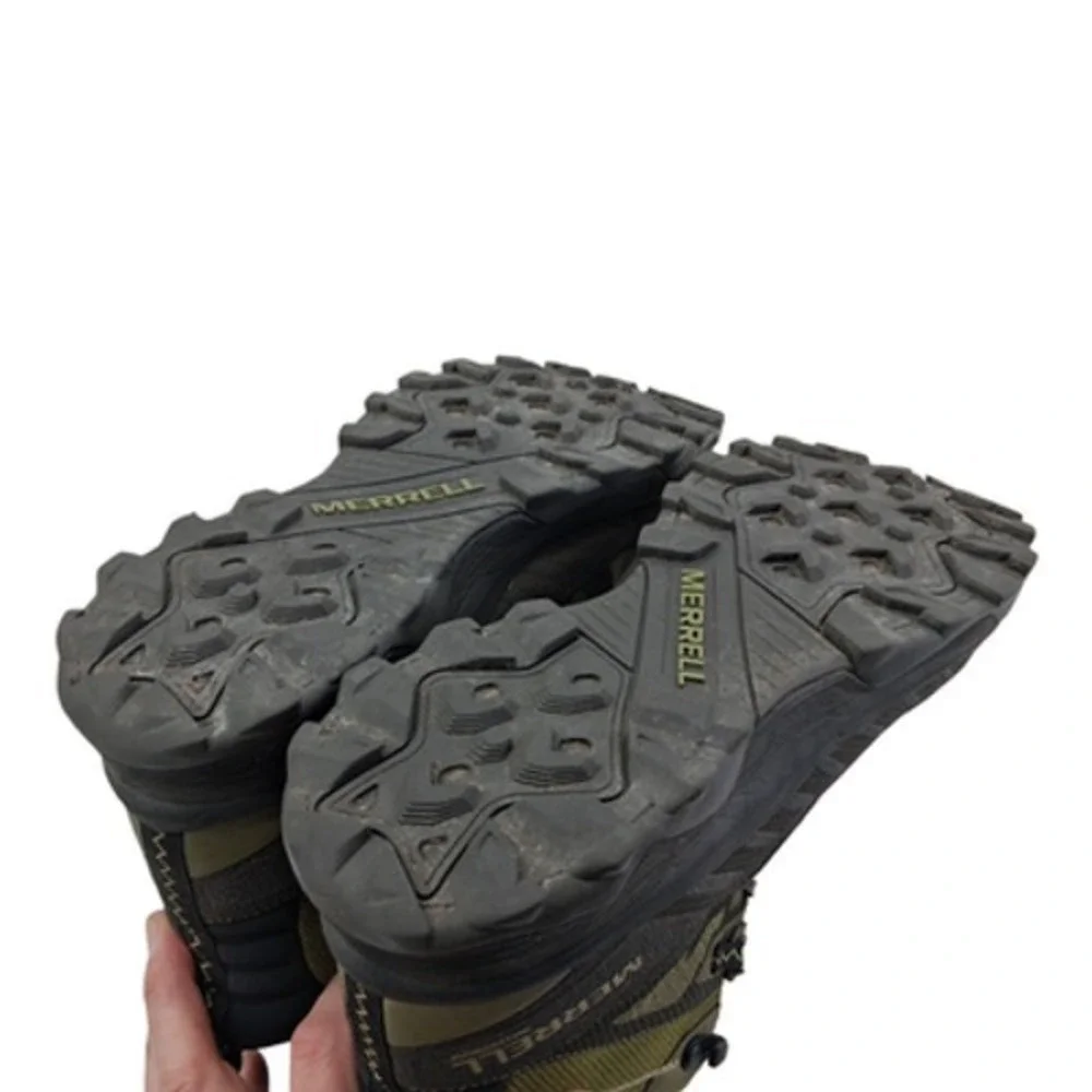 Merrell Speed Eco Hiking Boots Mens Size 12 Green Waterproof Trail Ankle Combat